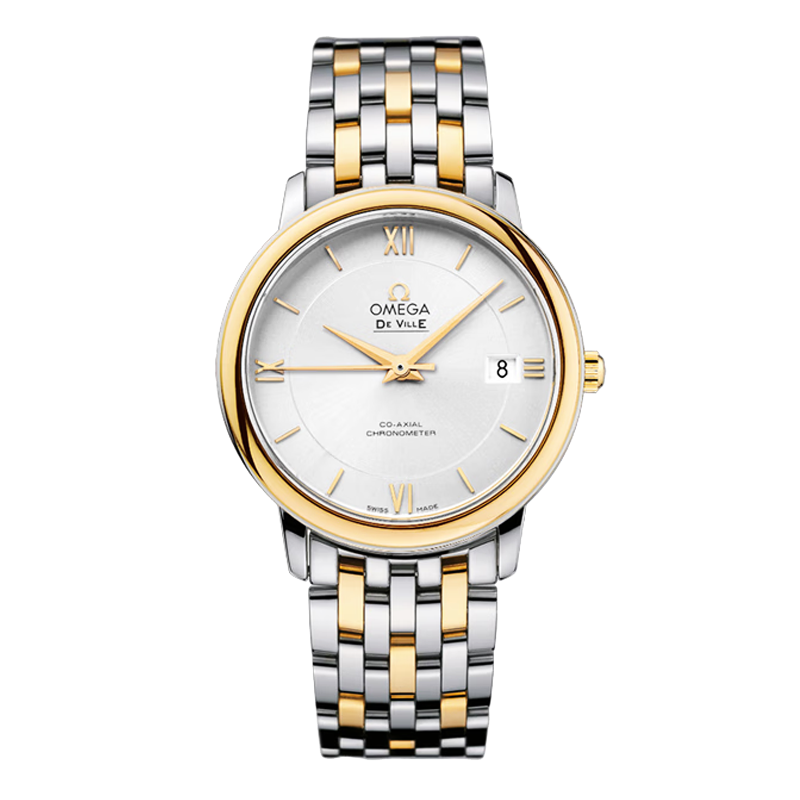 瑞士欧米茄手表金针蝶飞系列18K金商务休闲自动机械男士钢带腕表