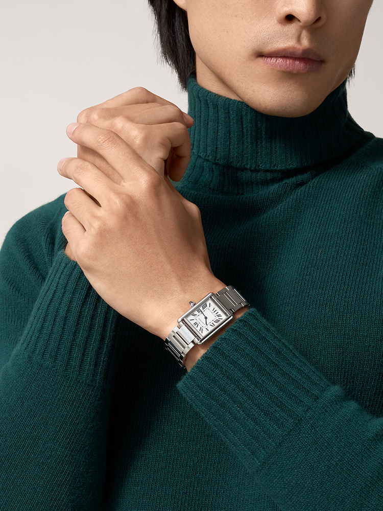 Cartier卡地亚旗舰店全新Tank Must石英机械精钢表链手表[礼物]