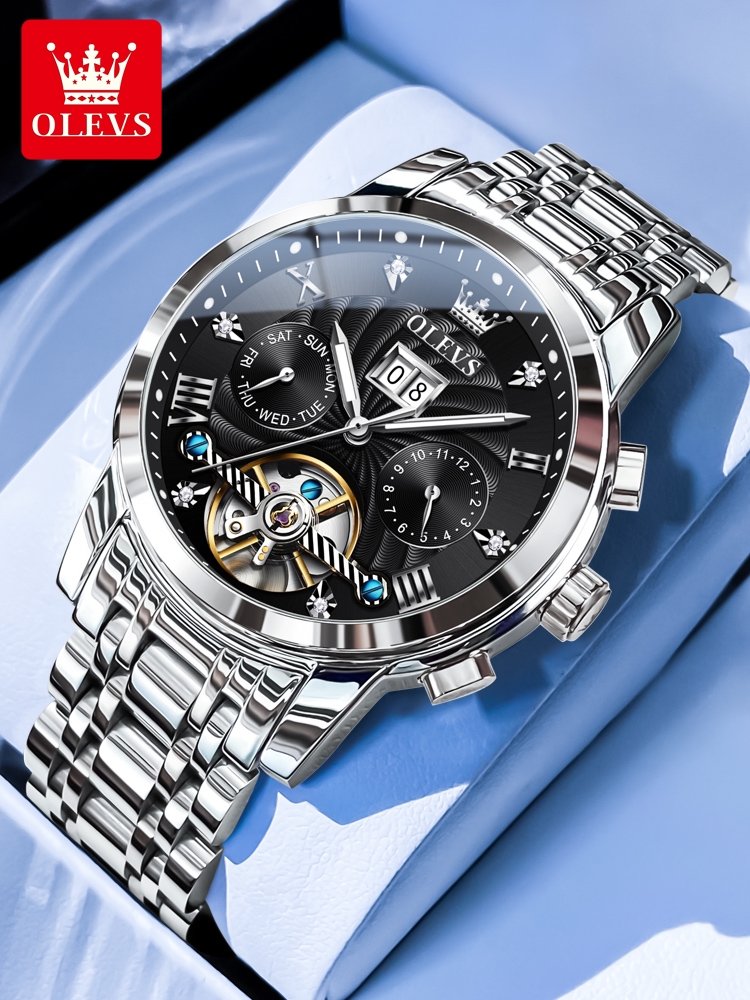 2025年新款欧利时男士手表男款纯机械表正品牌名防水钢带商务腕表