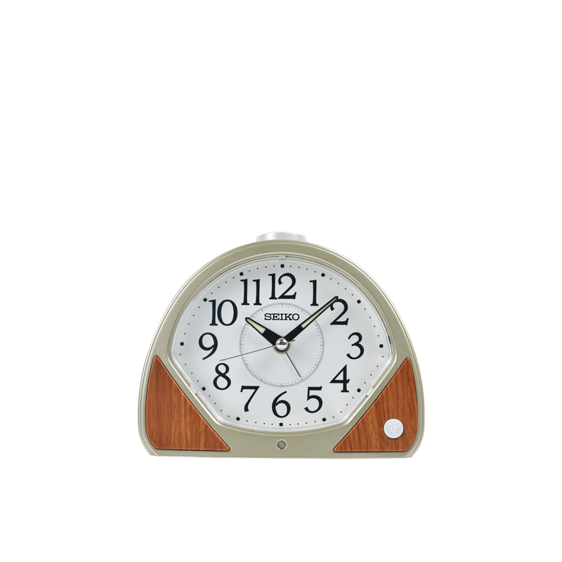 SEIKO日本精工静音贪睡夜灯夜光卧室儿童学生用复古闹钟