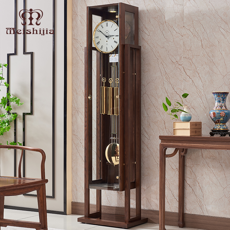 新中式德国赫姆勒机械落地钟欧式别墅立式座钟家用客厅摆钟美时嘉